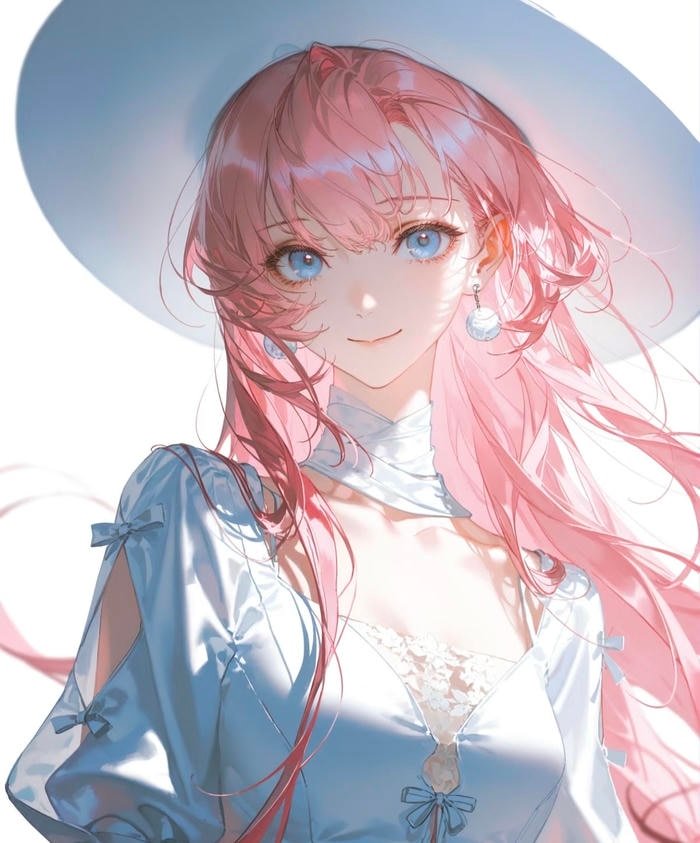 Bức ảnh anime nữ tóc hồng thể hiện cảm xúc vui vẻ rõ ràng