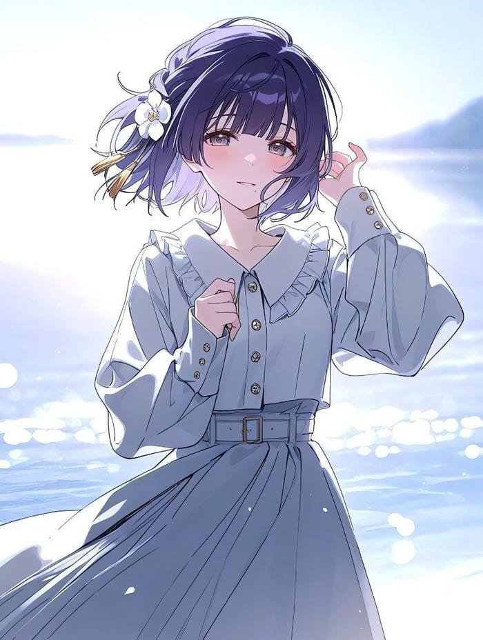 Bức ảnh anime nữ tóc ngắn thể hiện sự mạnh mẽ tiềm ẩn