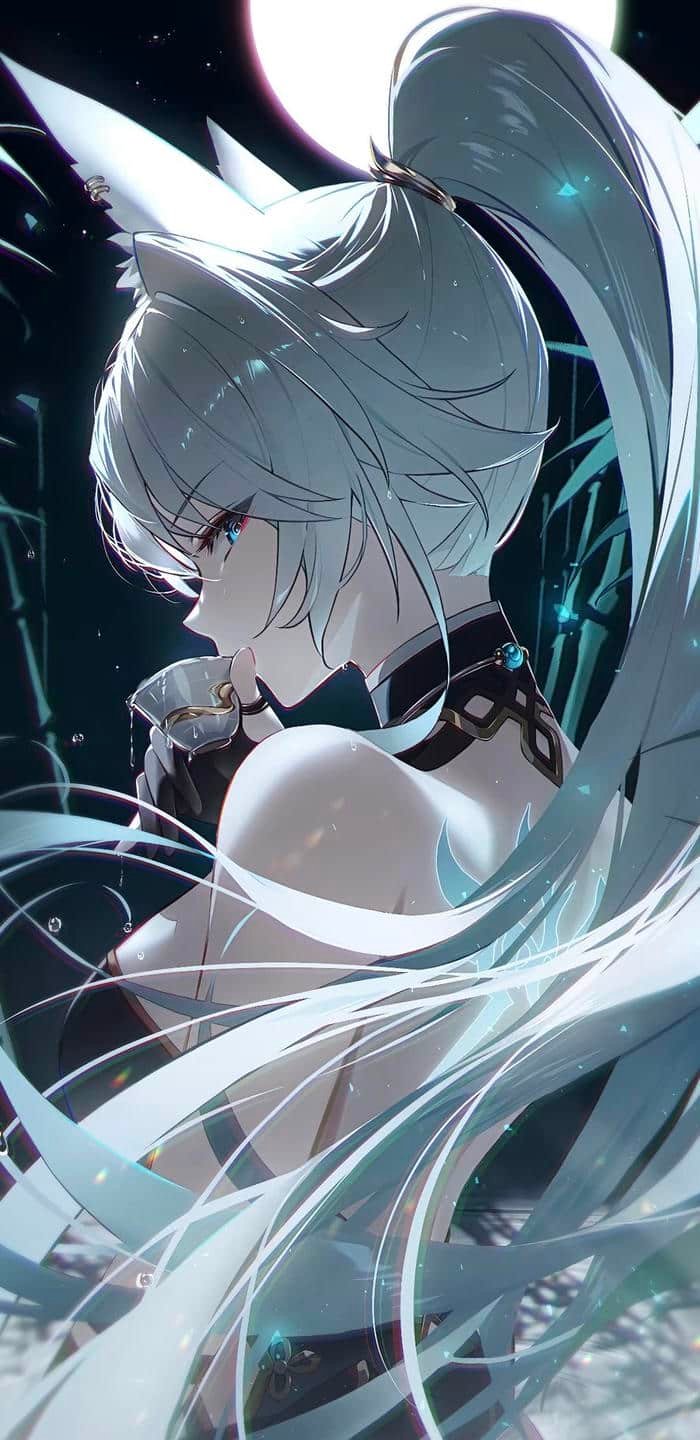 Bức ảnh hình nền anime nữ mang phong cách hiện đại