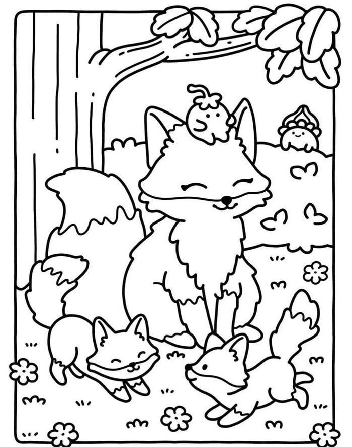 Bức ảnh hoạt động tô màu con cáo tăng khả năng điều khiển tay