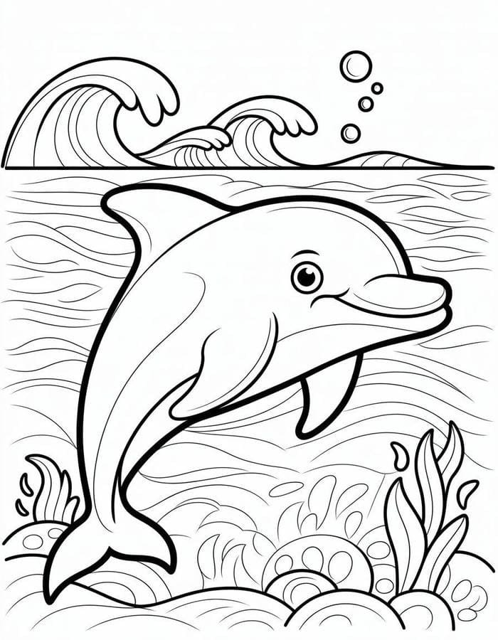Bức ảnh nội dung tô màu con cá heo tăng tính chủ động