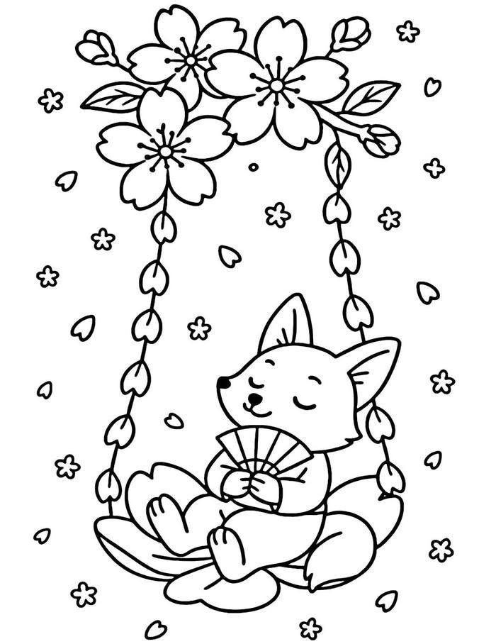 Bức ảnh nội dung tô màu con cáo hỗ trợ xử lý hình ảnh