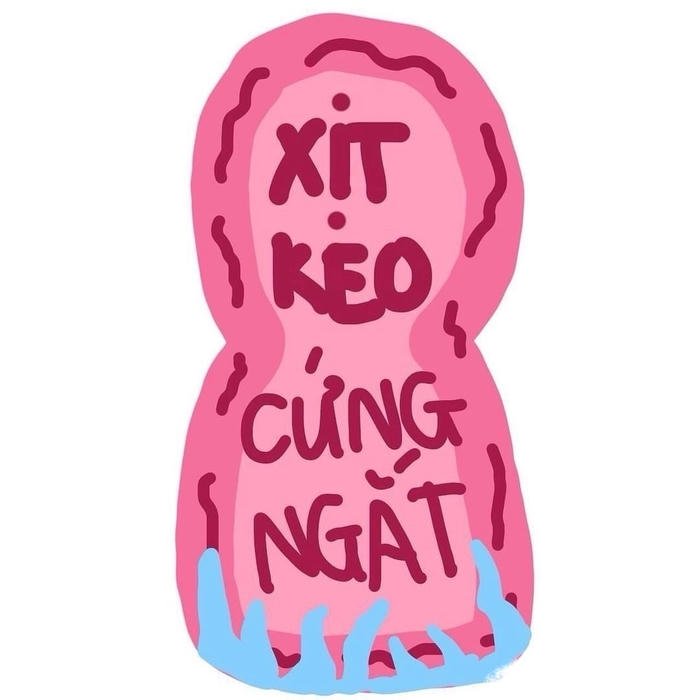 Bức ảnh sticker chữ dùng chat xịt keo cứng ngắt