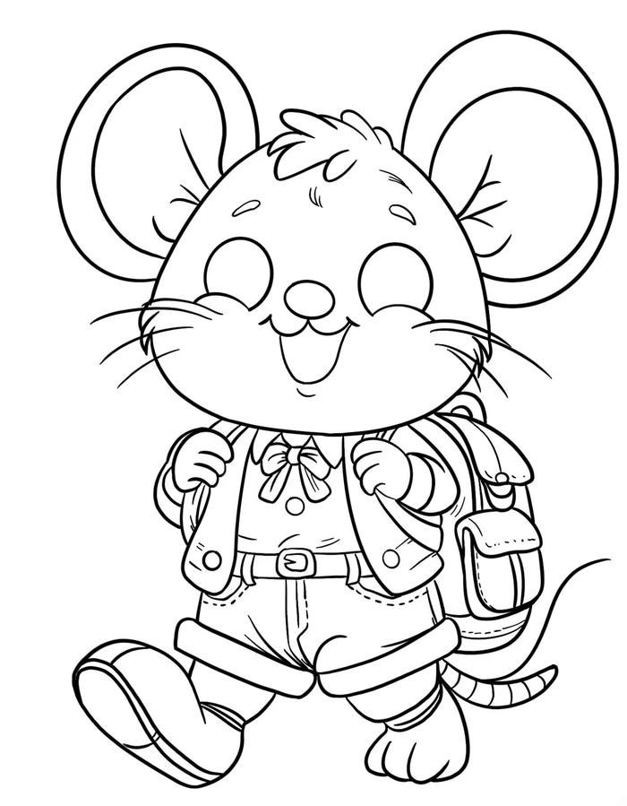 Bức ảnh tô màu con chuột dùng cho hoạt động nhóm nhỏ