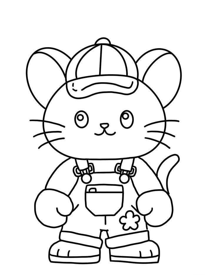 Bức ảnh tô màu con chuột phù hợp giờ sinh hoạt thiếu nhi