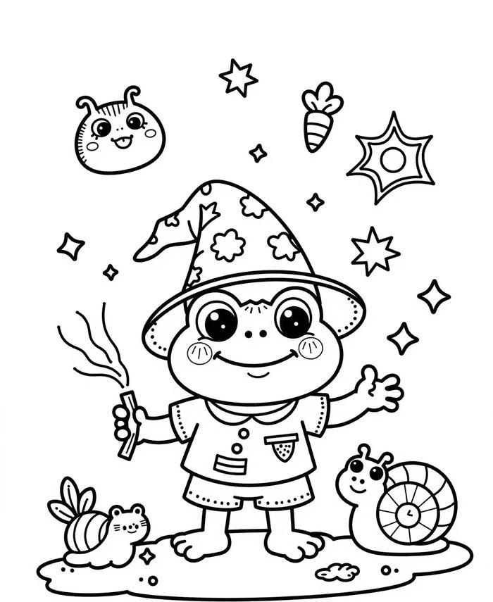 Bức ảnh tô màu con ếch dùng trong hoạt động giáo dục mỹ thuật