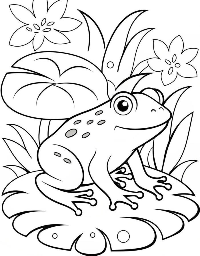 Bức ảnh tô màu con ếch giúp rèn luyện kiên nhẫn