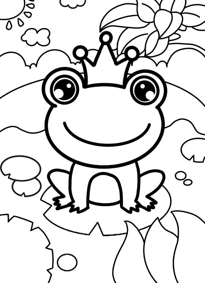 Bức ảnh tô màu con ếch phù hợp lứa tuổi nhỏ