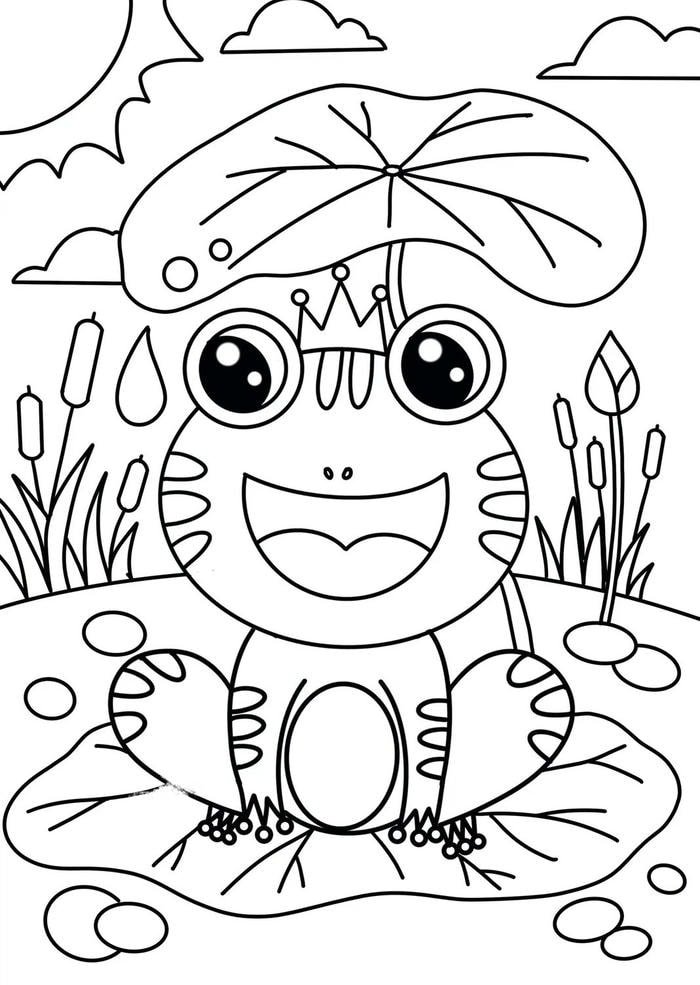 Bức ảnh tô màu con ếch tạo động lực học vẽ