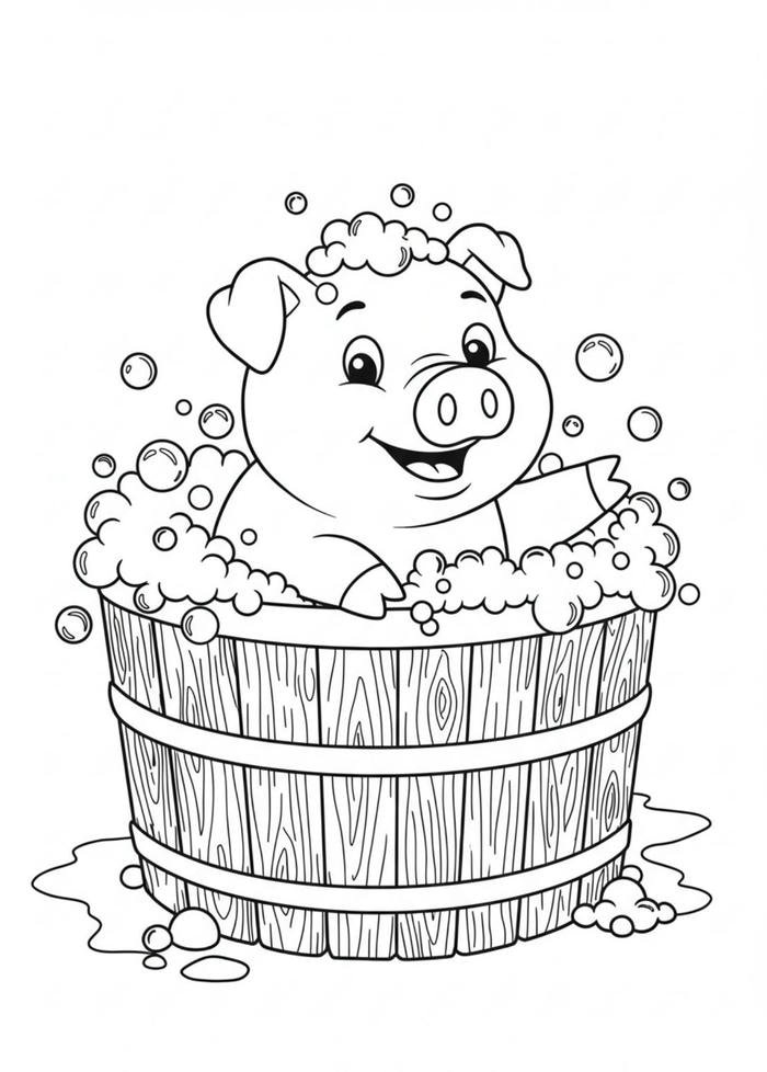 Bức ảnh tô màu con heo dùng trong thời gian rảnh