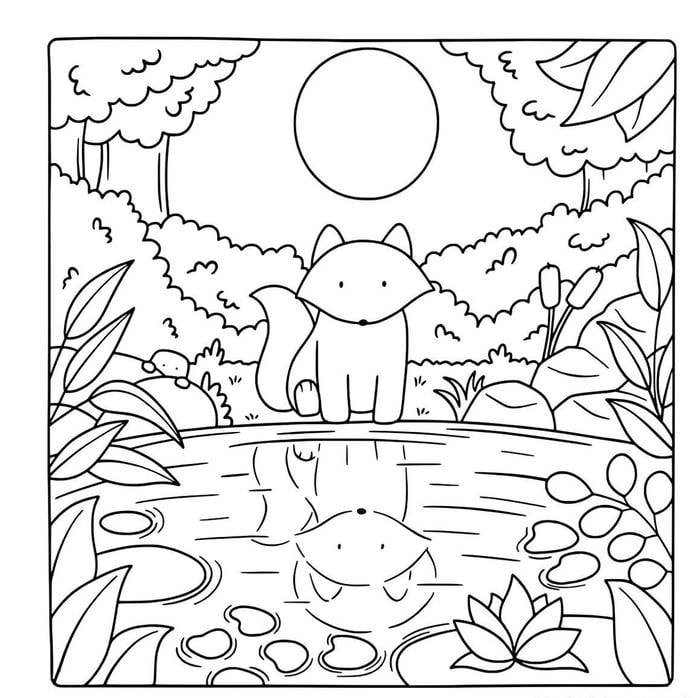 Bức ảnh trang tô màu con cáo phục vụ luyện tập thường xuyên