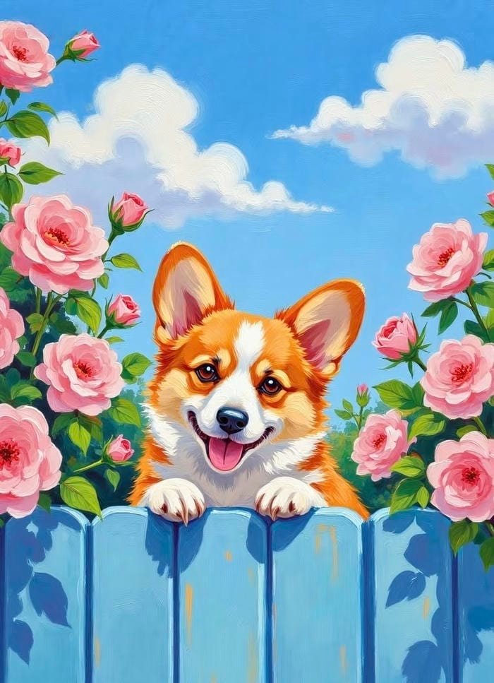 Bức ảnh vẽ tranh con chó mang lại cảm giác được đồng hành