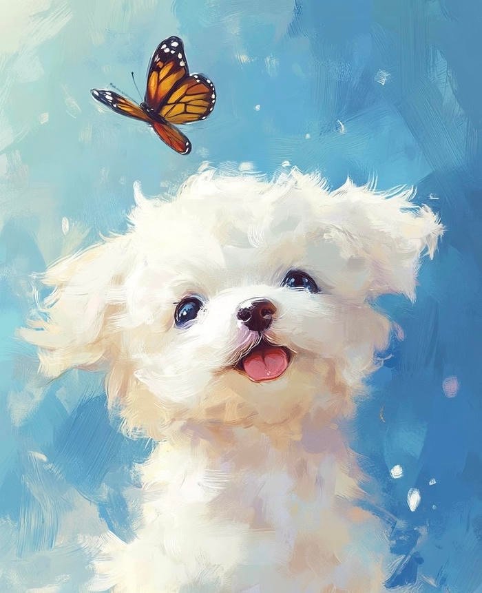 Bức ảnh vẽ tranh con chó thể hiện sự gắn bó lâu dài