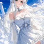 Bức hình anime girl tóc trắng mang thần sắc lạnh khó gần