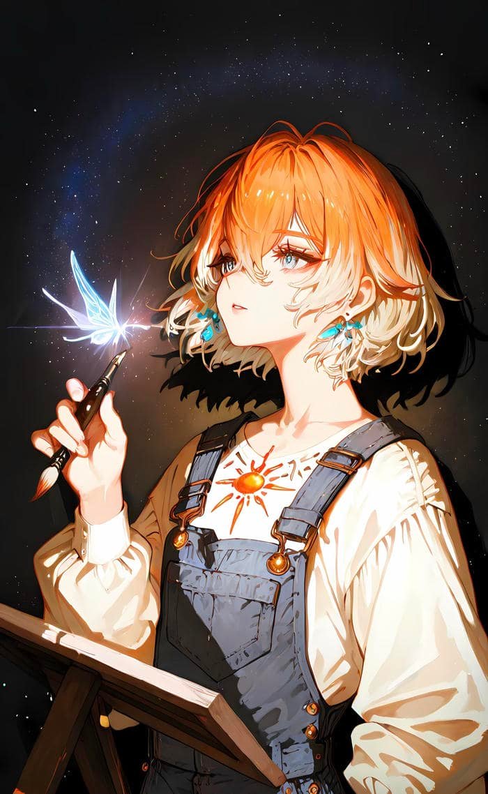 Bức hình anime nữ tóc ngắn mang phong cách cá tính riêng