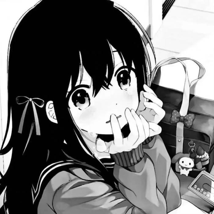 Bức hình anime nữ trắng đen gợi cảm giác trầm lặng