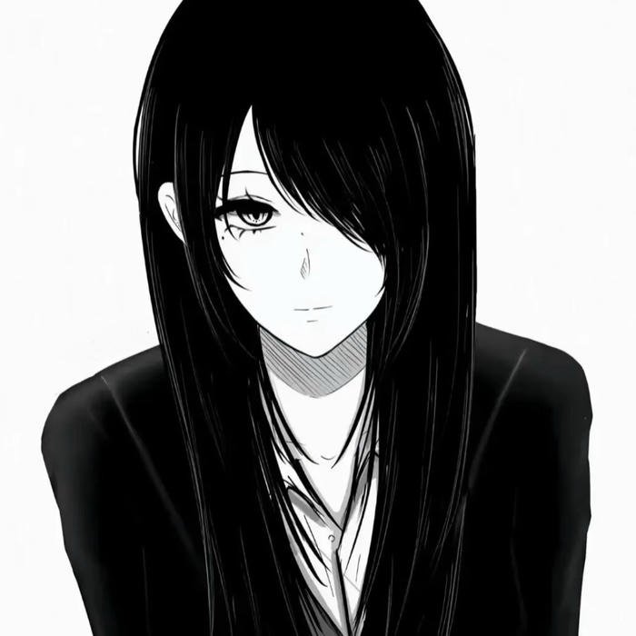 Bức hình anime nữ trắng đen gợi tinh thần suy ngẫm