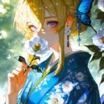 Bức hình anime tóc vàng gợi cảm giác sống động