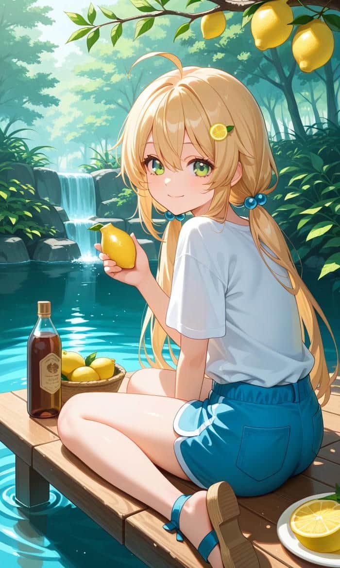 Bức hình anime tóc vàng mang nét đẹp nổi bật