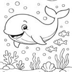Bức hình hoạt động tô màu con cá heo hỗ trợ tư duy hình học