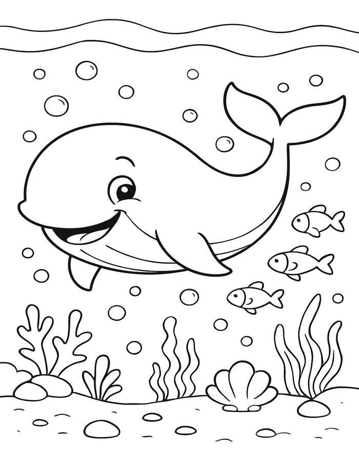 Bức hình hoạt động tô màu con cá heo hỗ trợ tư duy hình học