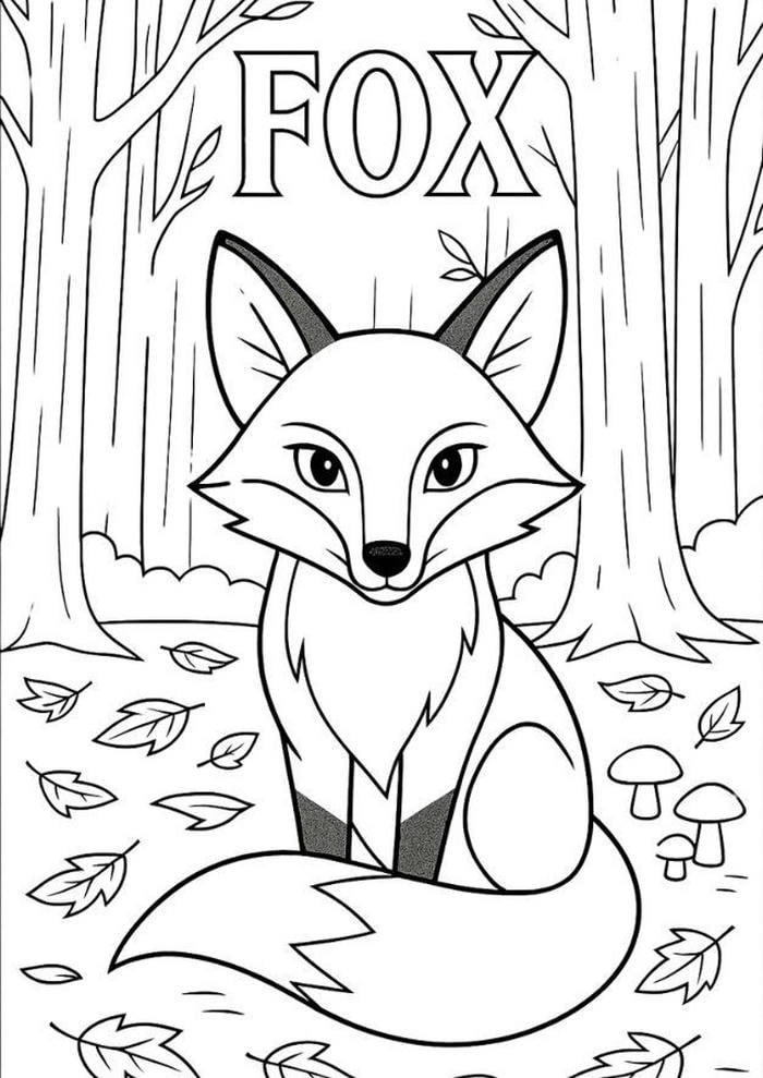 Bức hình hoạt động tô màu con cáo hỗ trợ ghi nhớ chi tiết