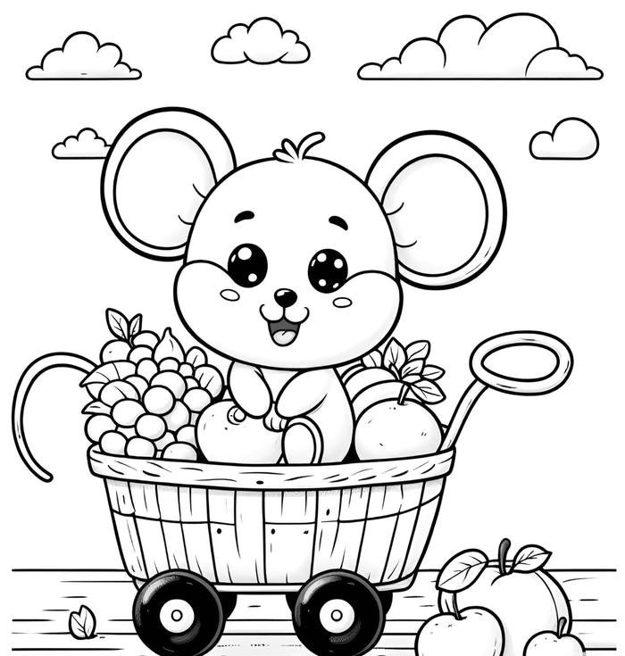 Bức hình tô màu con chuột hỗ trợ giờ học thủ công