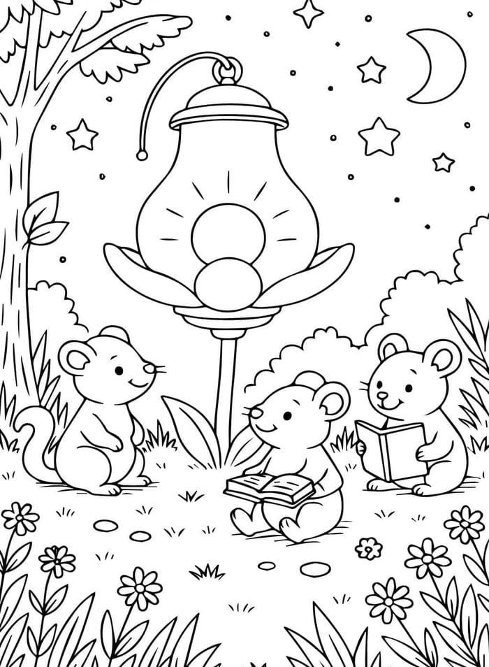 Bức hình tô màu con chuột tạo môi trường học tập yên tĩnh