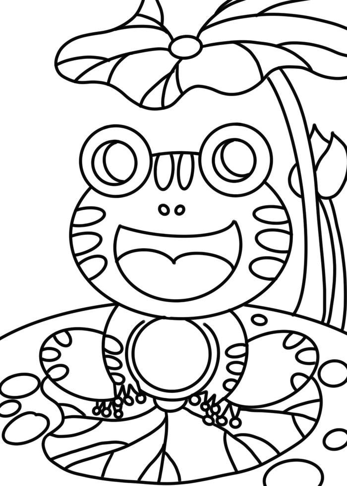 Bức hình tô màu con ếch mang tính học tập