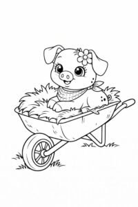 Bức hình tô màu con heo mang tính trải nghiệm