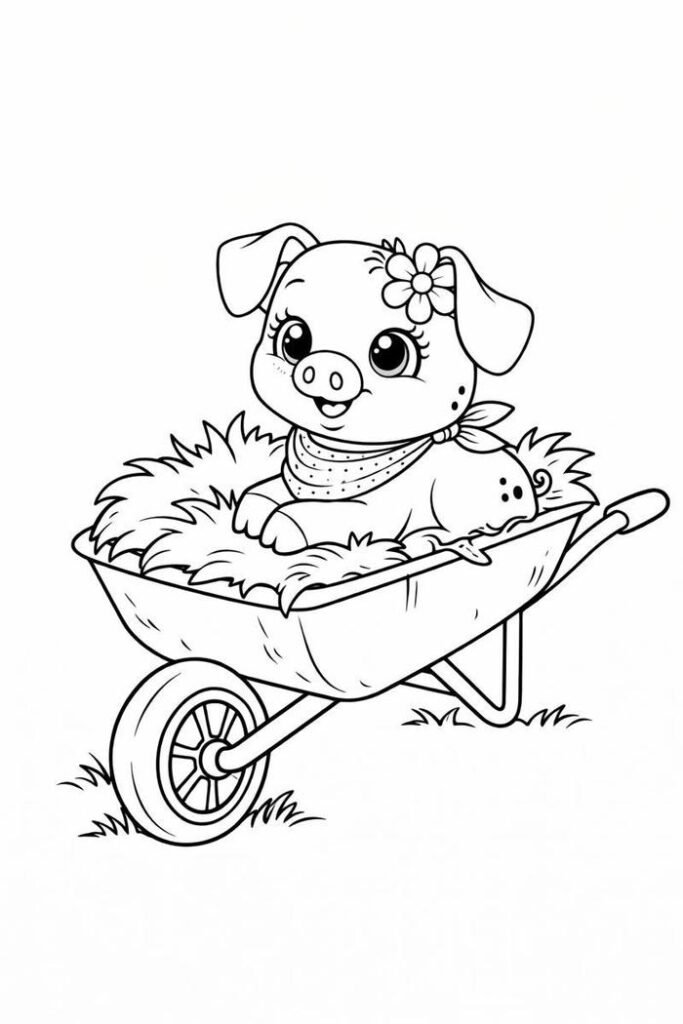 Bức hình tô màu con heo mang tính trải nghiệm