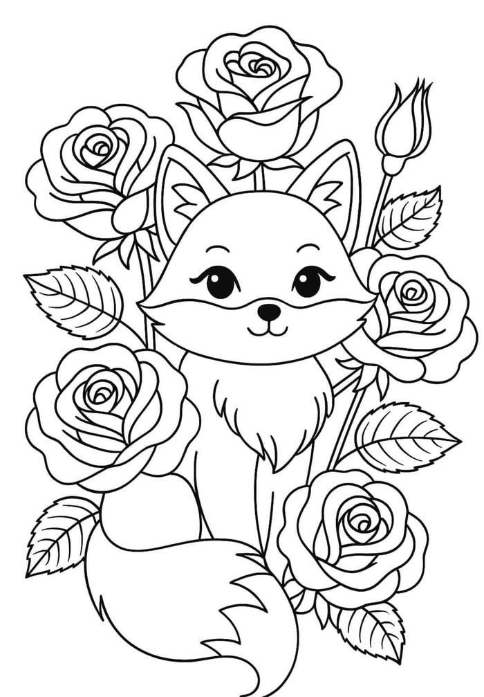 Bức hình trang tô màu con cáo hỗ trợ phối hợp tay mắt