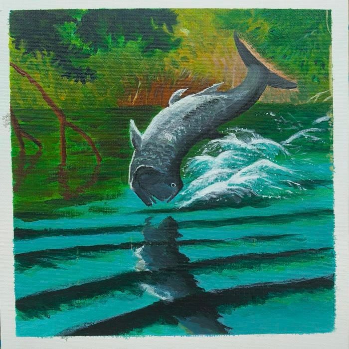 Bức hình tranh vẽ con cá mang tính thẩm mỹ ổn định