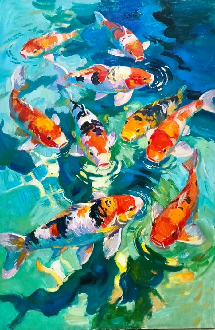 Bức hình tranh vẽ con cá tạo cảm giác cân bằng thị giác