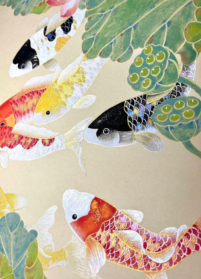 Bức hình tranh vẽ con cá thể hiện sự cân đối của bố cục