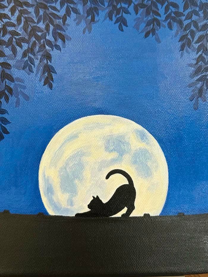 Bức hình tranh vẽ con mèo cho cảm giác trầm ổn