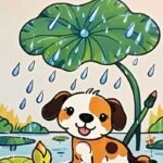 Bức hình vẽ tranh con chó gợi lên cảm xúc thân thương nhẹ nhàng