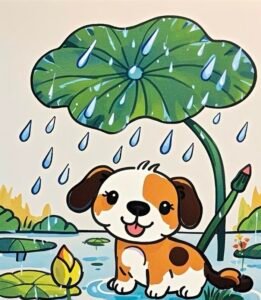 Bức hình vẽ tranh con chó gợi lên cảm xúc thân thương nhẹ nhàng