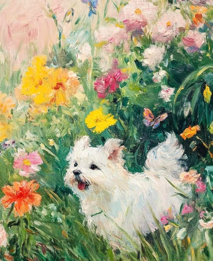 Bức hình vẽ tranh con chó mang lại cảm giác quen thuộc