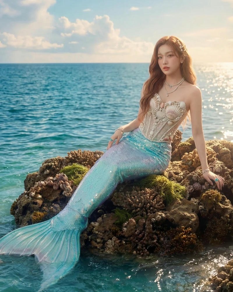 Cosplay nàng tiên cá ánh nhìn trong trẻo hiền dịu