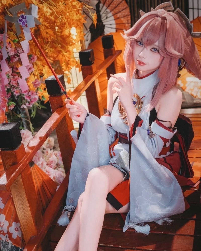 Cosplay yae miko concept genshin mềm mại đầy mê