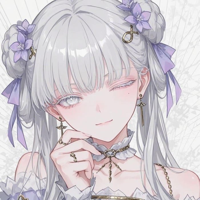 Hình ảnh anime girl tóc trắng gợi cảm xúc cô tịch yên ắng