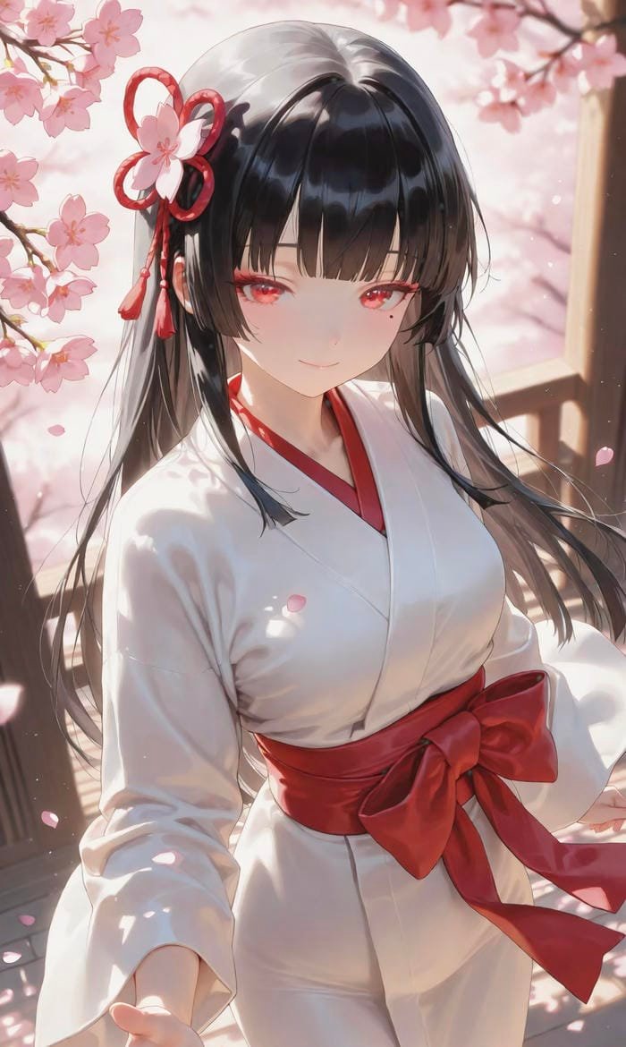 Hình ảnh anime nữ mặc kimono gợi cảm giác yên tĩnh