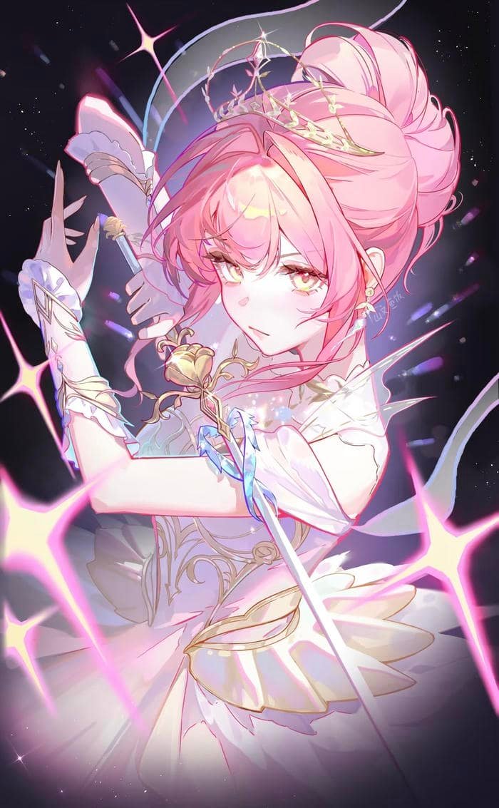 Hình ảnh anime nữ tóc hồng tạo cảm giác thân quen gần gũi