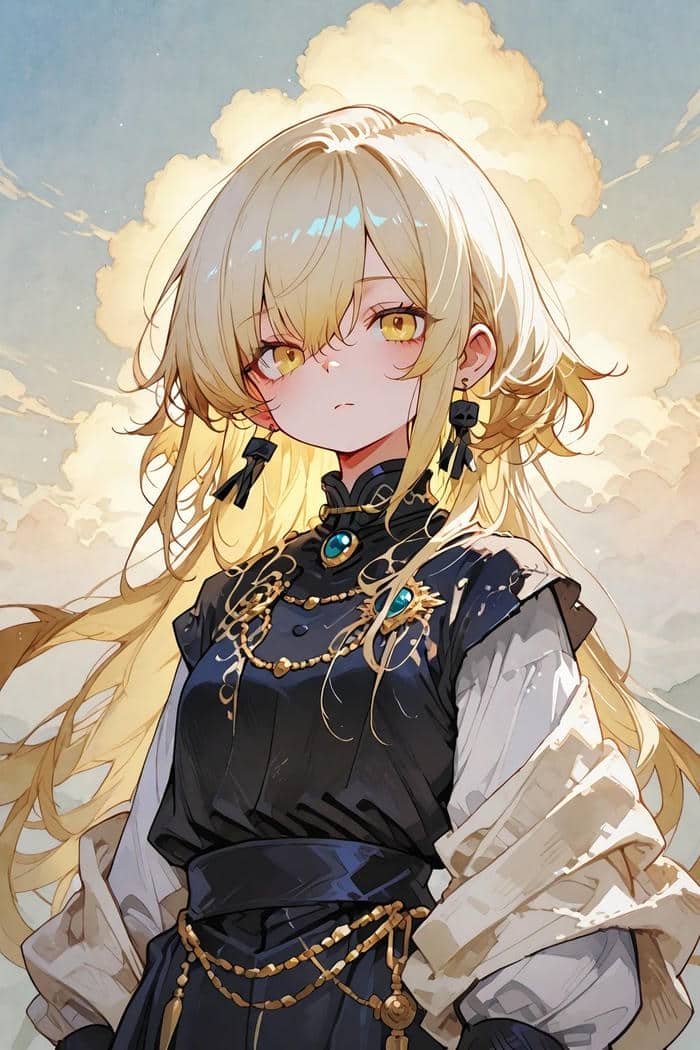 Hình ảnh anime tóc vàng mang tinh thần tươi sáng