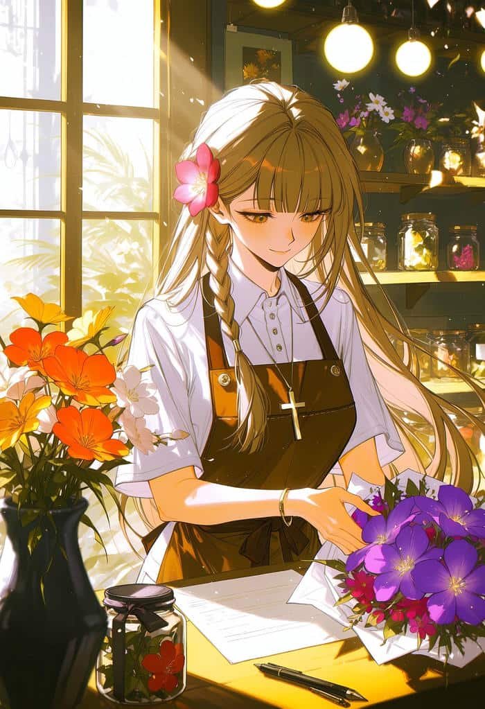 Hình ảnh anime tóc vàng mang vẻ đẹp sáng sủa