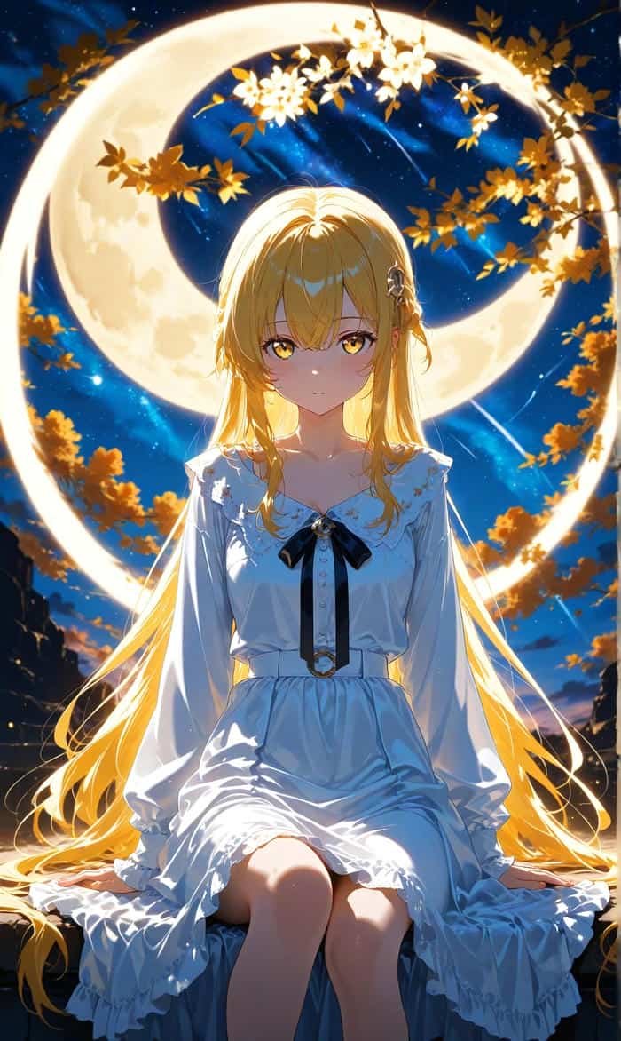 Hình ảnh anime tóc vàng thể hiện phong cách năng động