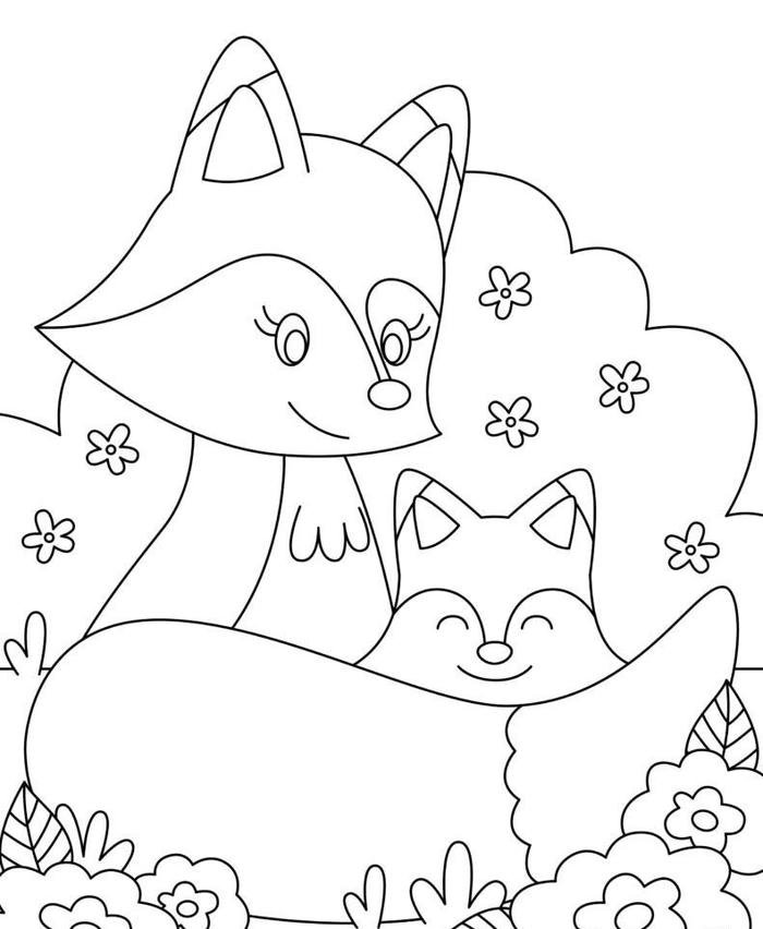 Hình ảnh bài tô màu con cáo hỗ trợ điều chỉnh thao tác