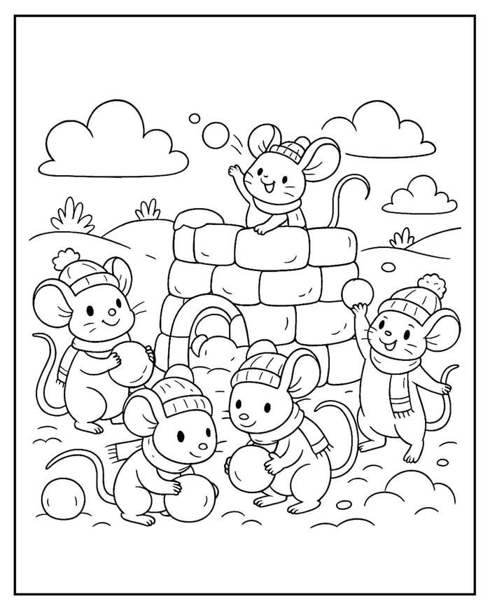 Hình ảnh bài tô màu con chuột dùng trong lớp mầm non