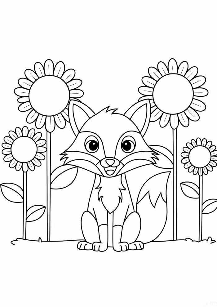 Hình ảnh hoạt động tô màu con cáo hỗ trợ điều tiết nhịp học